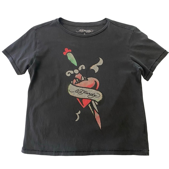 Ed Hardy Graphic Baby Tee Size Small - Picture 1 of 6